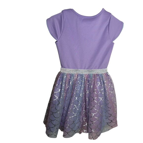 Disney Princess Dress Girl's 7/8 Purple Ariel Little Mermaid Tutu Costume - Picture 4 of 8
